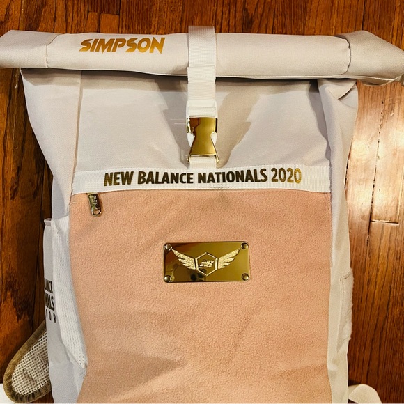 New Balance 2020 Nationals Indoor Athlete Backpack Rare Pink White Gold - Picture 6 of 10